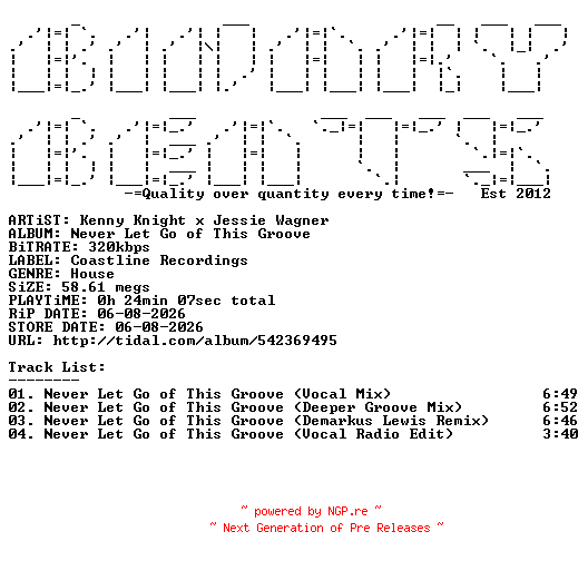 NFO for the release Kenny_Knight_x_Jessie_Wagner-Never_Let_Go_Of_This_Groove-(CLR043)-WEB-2026-BB by BB