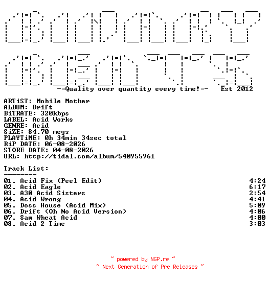 NFO for the release Mobile_Mother-Drift-(AWRKD-94)-WEB-2026-BB by BB