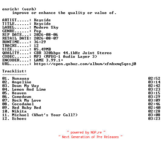 NFO for the release Keyside-Keyside-WEB-2026-ENRiCH by ENRiCH