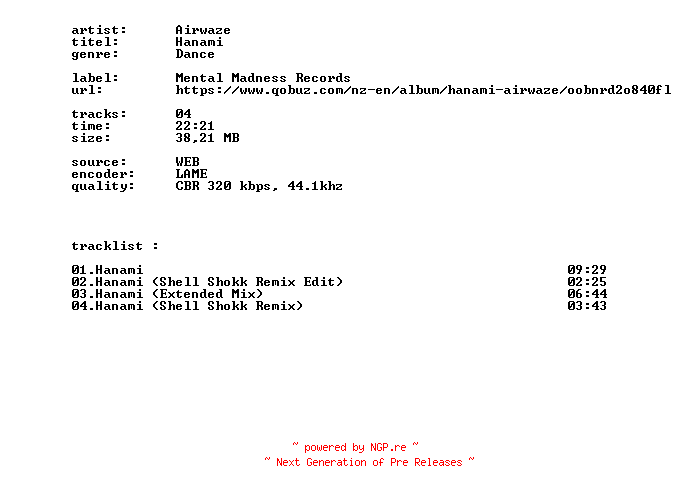 NFO for the release Airwaze_-_Hanami-WEB-2026-BITCOINS by BITCOINS