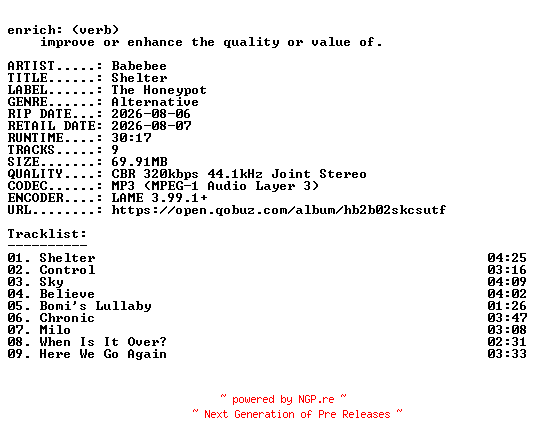 NFO for the release Babebee-Shelter-WEB-2026-ENRiCH by ENRiCH