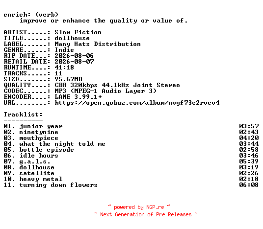 NFO for the release Slow_Fiction-dollhouse-WEB-2026-ENRiCH by ENRiCH