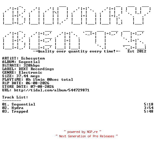 NFO for the release Echosystem-Seqential-(DEXT027)-WEB-2026-BB by BB