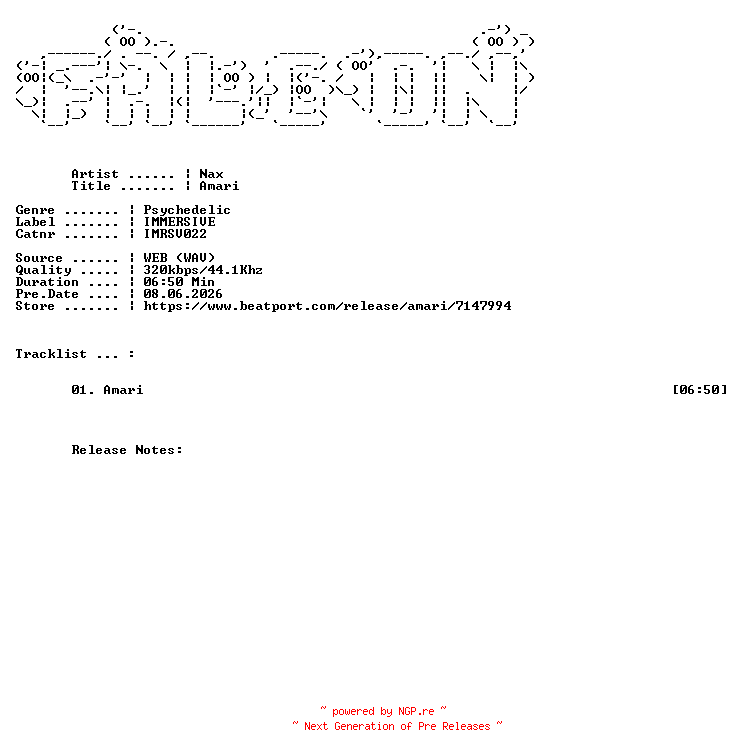 NFO for the release NAX-Amari-(IMRSV022)-SINGLE-WEB-2026-FALCON by FALCON