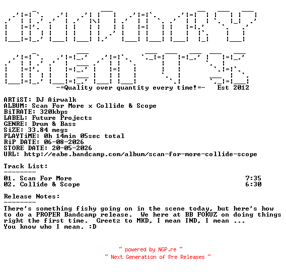 NFO for the release DJ_Airwalk-Scan_For_More_x_Collide_And_Scope-(FP016)-WEB-2026-BB by BB