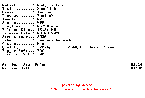 NFO for the release Andy_Triton-Xenolith-WEB-2026-XTC_iNT by XTC_iNT