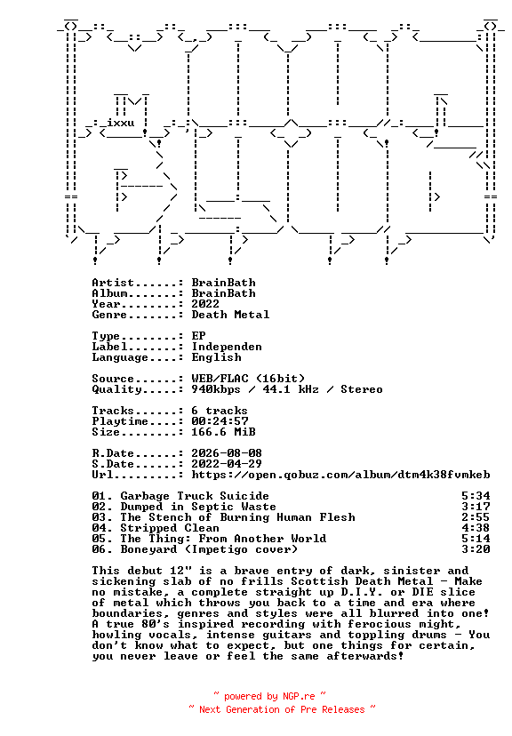 NFO for the release BrainBath-BrainBath-EP-16BIT-WEB-FLAC-2022-MOONBLOOD by MOONBLOOD