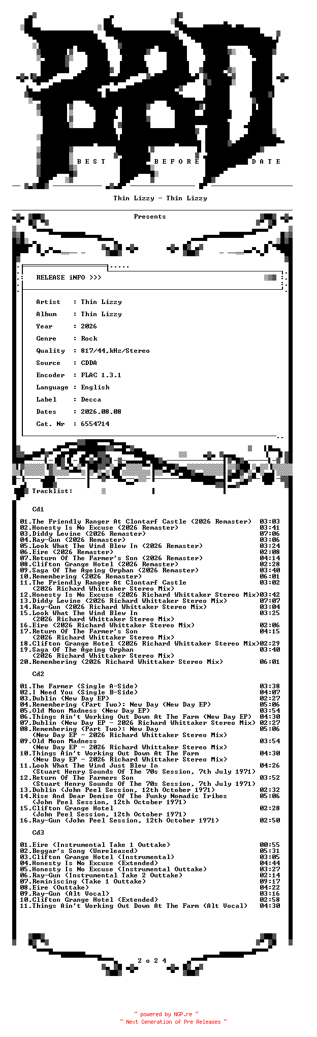 NFO for the release Thin_Lizzy-Thin_Lizzy-(6554714)-REMASTERED_DELUXE_EDITION-3CD-FLAC-2026-BBD by BBD