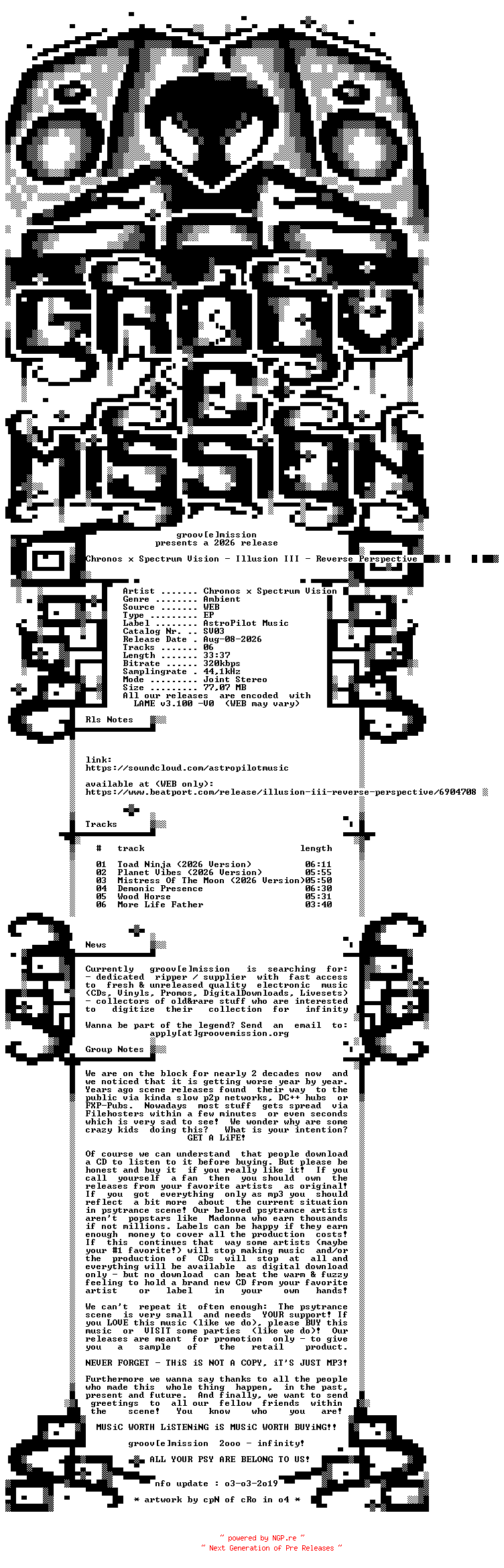 NFO for the release Chronos_x_Spectrum_Vision_-_Illusion_III__Reverse_Perspective-(SV03)-WEB-2026-gEm by gEm