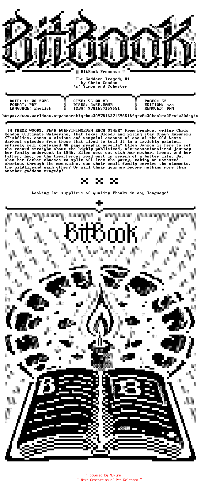 NFO for the release Oni.Press.-.The.Goddamn.Tragedy.No.01.2025.Retail.Comic.eBook-BitBook by BitBook