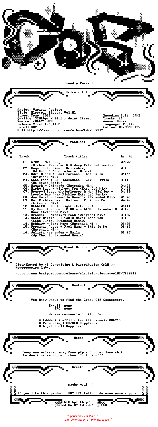 NFO for the release VA-Electric_Siesta_Vol.02-(RH2COMP3127)-WEB-2026-COS by COS