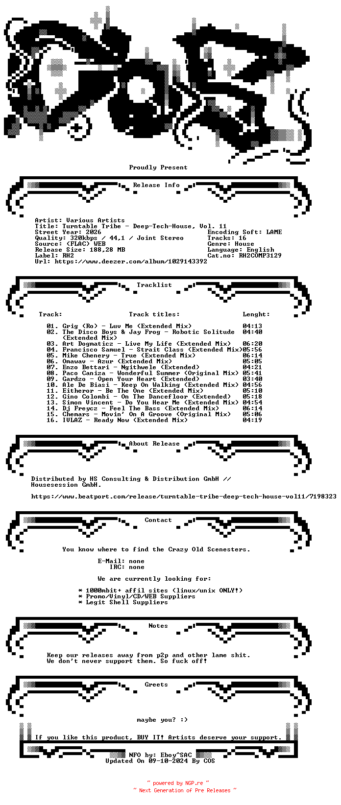 NFO for the release VA-Turntable_Tribe_-_Deep-Tech-House_Vol._11-(RH2COMP3129)-WEB-2026-COS by COS