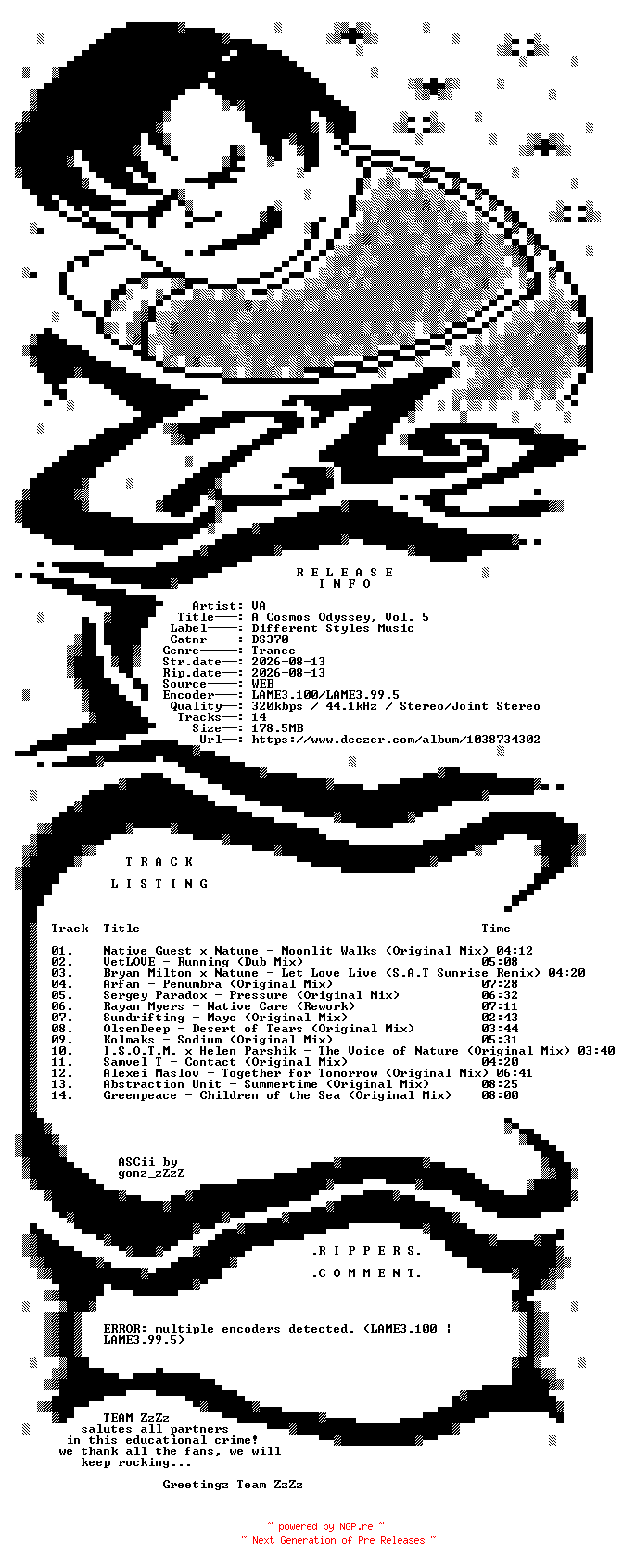 NFO for the release VA_-_A_Cosmos_Odyssey_Vol_5-(DS370)-WEB-2026-ZzZz_iNT by ZzZz_iNT