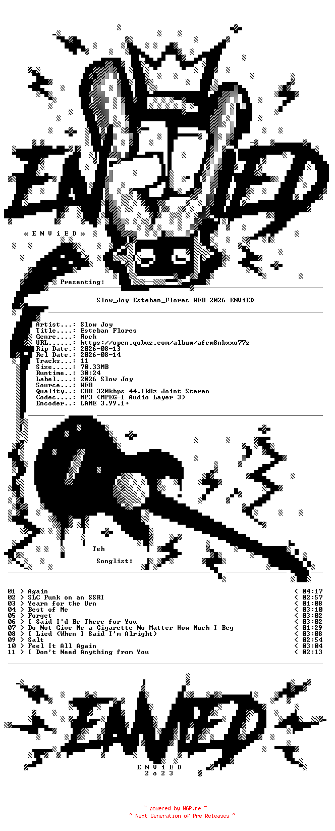 NFO for the release Slow_Joy-Esteban_Flores-WEB-2026-ENViED by ENViED