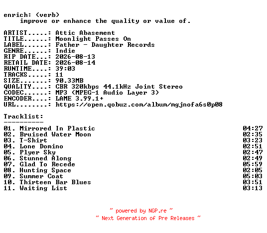 NFO for the release Attic_Abasement-Moonlight_Passes_On-WEB-2026-ENRiCH by ENRiCH