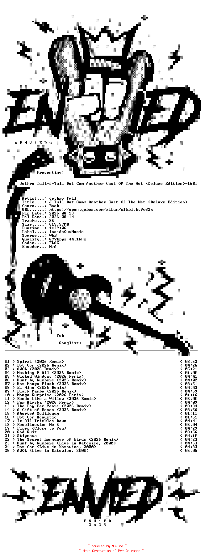 NFO for the release Jethro_Tull-J-Tull_Dot_Com_Another_Cast_Of_The_Net_(Deluxe_Edition)-16BIT-WEB-FLAC-2026-ENViED by ENViED