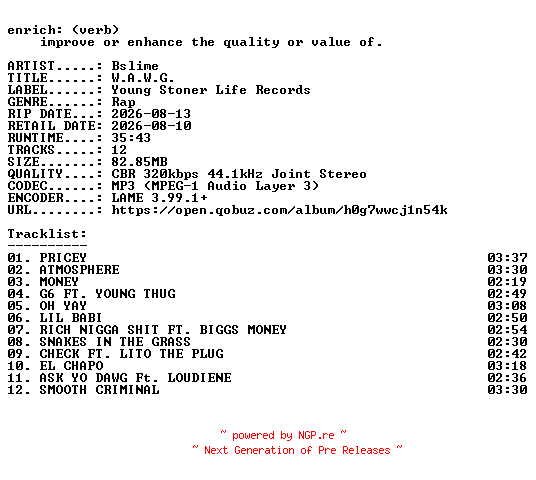 NFO for the release Bslime-W.A.W.G.-WEB-2026-ENRiCH by ENRiCH