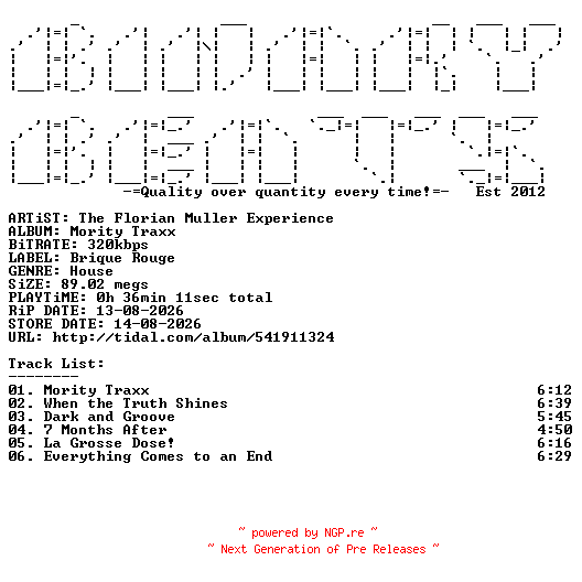 NFO for the release The_Florian_Muller_Experience-Mority_Traxx-(BR431)-WEB-2026-BB by BB