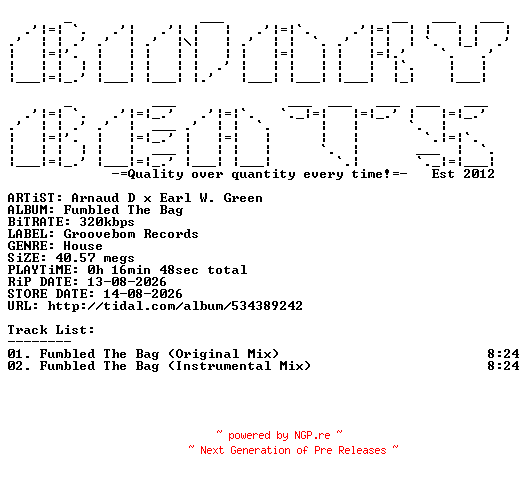 NFO for the release Arnaud_D_x_Earl_W._Green-Fumbled_The_Bag-(GB340)-WEB-2026-BB by BB