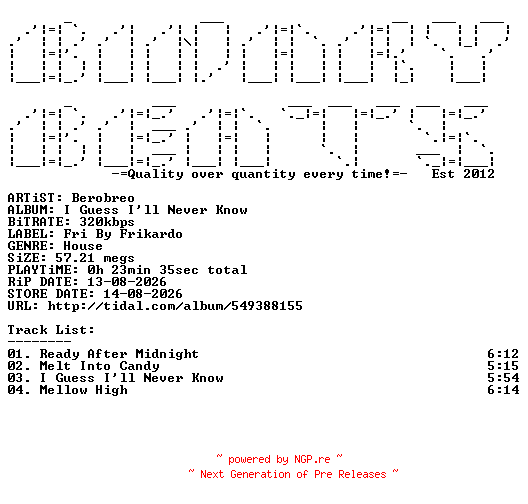 NFO for the release Berobreo-I_Guess_Ill_Never_Know-(FRI048)-WEB-2026-BB by BB