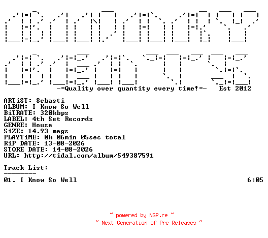 NFO for the release Sebasti-I_Know_So_Well-(4THSR346)-SINGLE-WEB-2026-BB by BB
