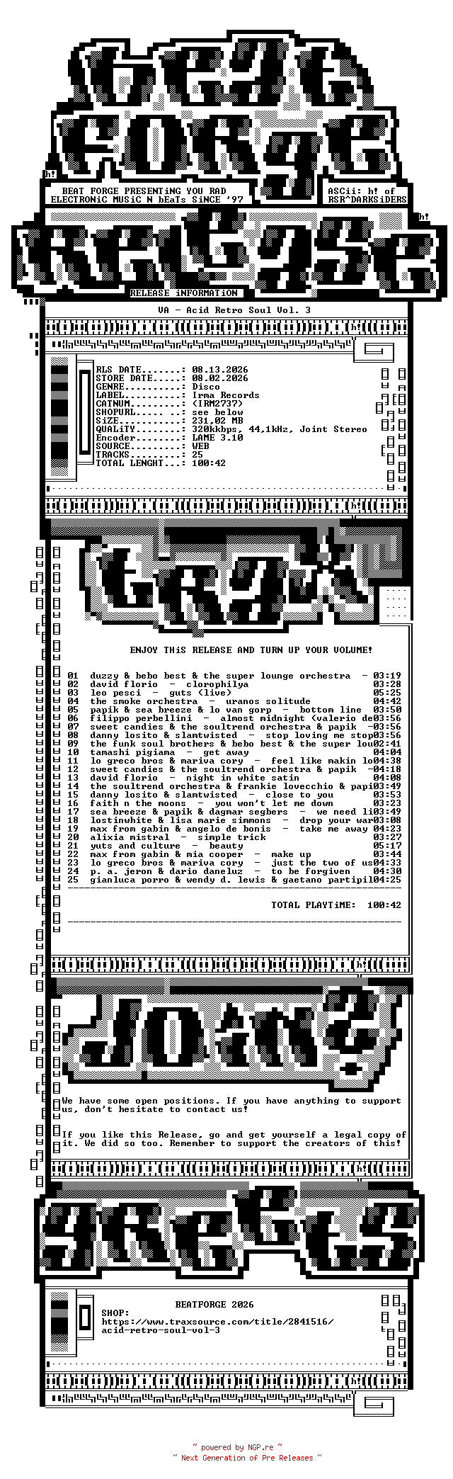NFO for the release VA-Acid_Retro_Soul_Vol._3-(IRM2737)-WEB-2026-BF by BF