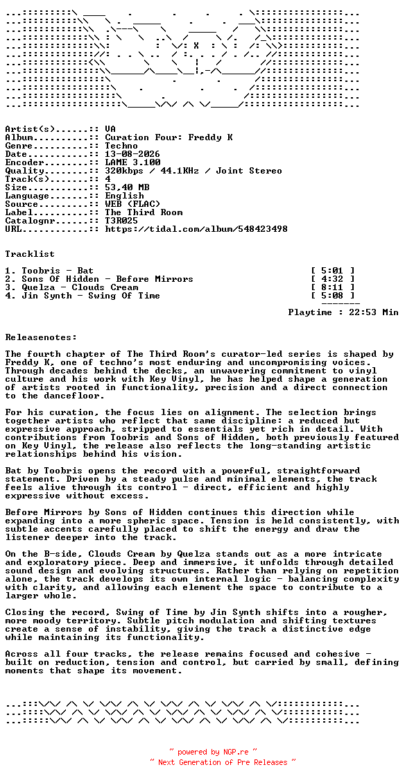 NFO for the release VA-Curation_Four_Freddy_K-T3R025-WEB-2026-WAV by WAV