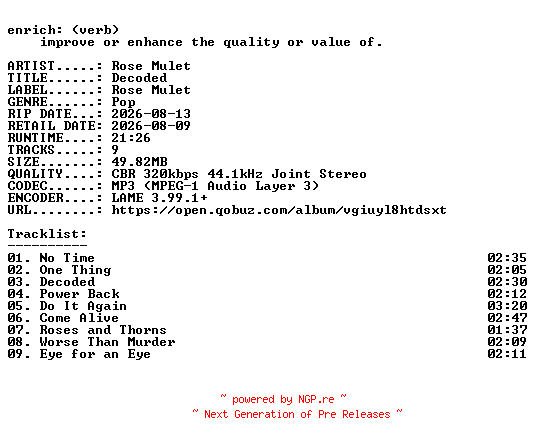NFO for the release Rose_Mulet-Decoded-WEB-2026-ENRiCH by ENRiCH