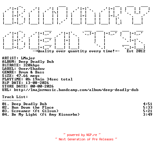 NFO for the release LMajor-Deep_Deadly_Dub-(OSH48)-WEB-2026-BB by BB