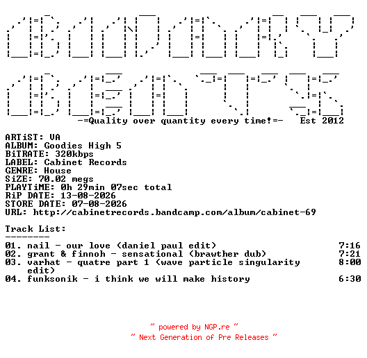 NFO for the release VA-Goodies_High_5-(CAB69)-WEB-2026-BB by BB