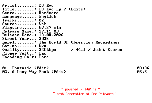 NFO for the release DJ_Evo-DJ_Evo_Ep_7_(Edits)-WEB-2025-XTC_iNT by XTC_iNT