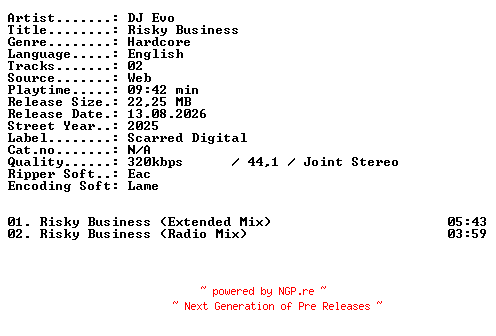 NFO for the release DJ_Evo-Risky_Business-WEB-2025-XTC_iNT by XTC_iNT