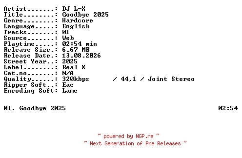 NFO for the release DJ_L-X-Goodbye_2025-SINGLE-WEB-2025-XTC_iNT by XTC_iNT