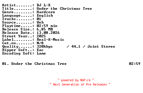 NFO for the release DJ_L-X-Under_the_Christmas_Tree-SINGLE-WEB-2025-XTC_iNT by XTC_iNT