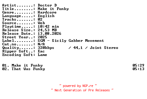 NFO for the release Doctor_D-Make_it_Funky-WEB-2025-XTC_iNT by XTC_iNT