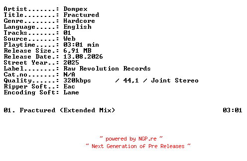 NFO for the release Dompex-Fractured-SINGLE-WEB-2025-XTC_iNT by XTC_iNT