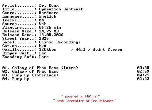 NFO for the release Dr_Donk-Operation_Contrast-WEB-2025-XTC_iNT by XTC_iNT