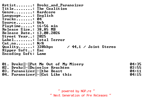 NFO for the release Drokz_and_Paranoizer-The_Coalition-WEB-2025-XTC_iNT by XTC_iNT