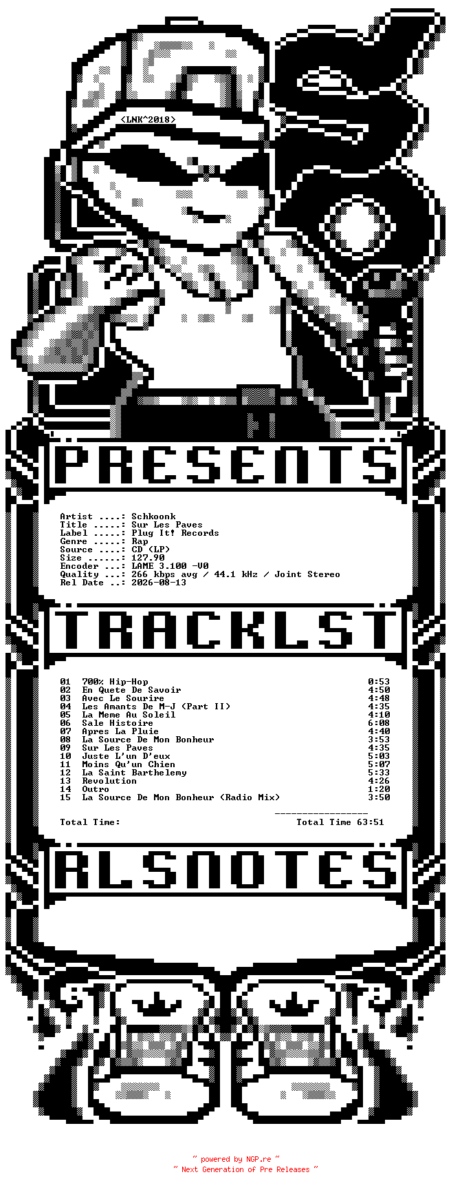 NFO for the release Schkoonk-Sur_Les_Paves-FR-1996-SO by SO
