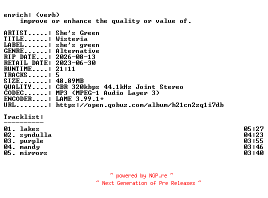 NFO for the release Shes_Green-Wisteria-WEB-2023-ENRiCH by ENRiCH