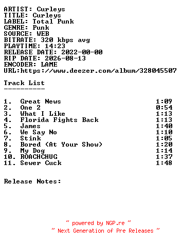 NFO for the release Curleys-Curleys-WEB-2022-SDR by SDR