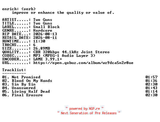 NFO for the release Two_Guns-Two_Guns-EP-WEB-2026-ENRiCH by ENRiCH