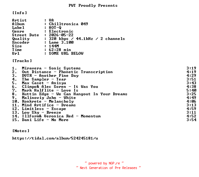 NFO for the release VA-Chilltronica_049-WEB-2026-PWT by PWT