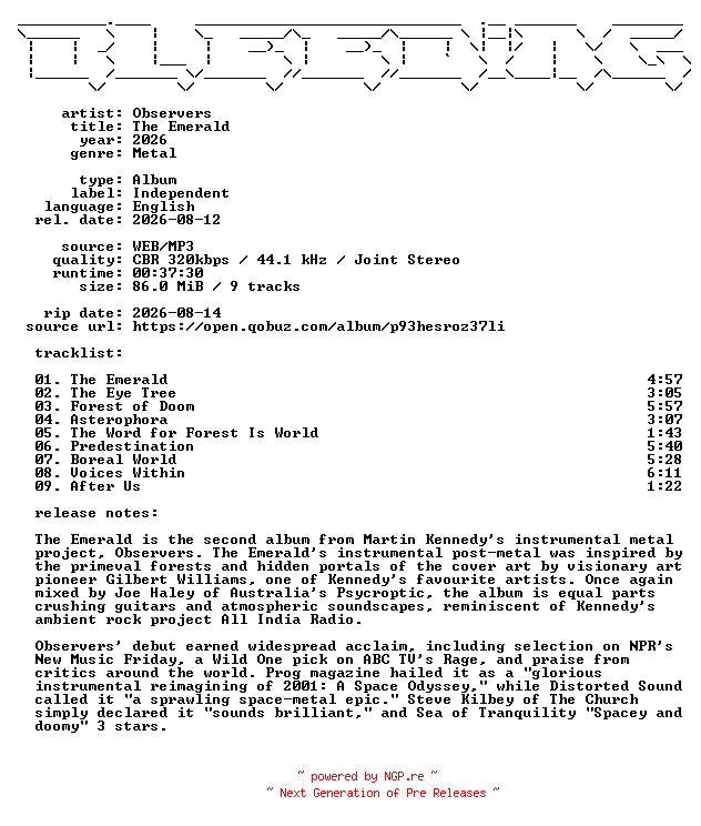 NFO for the release Observers-The_Emerald-WEB-2026-BLEEDiNG by BLEEDiNG