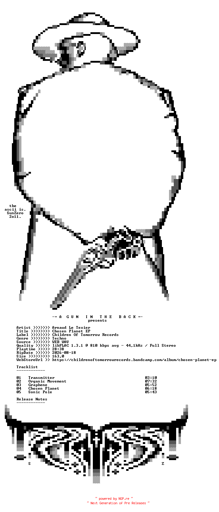 NFO for the release Arnaud_Le_Texier-Chosen_Planet_EP-(COTD014)-16BIT-WEB-FLAC-2019-AGITB by AGITB