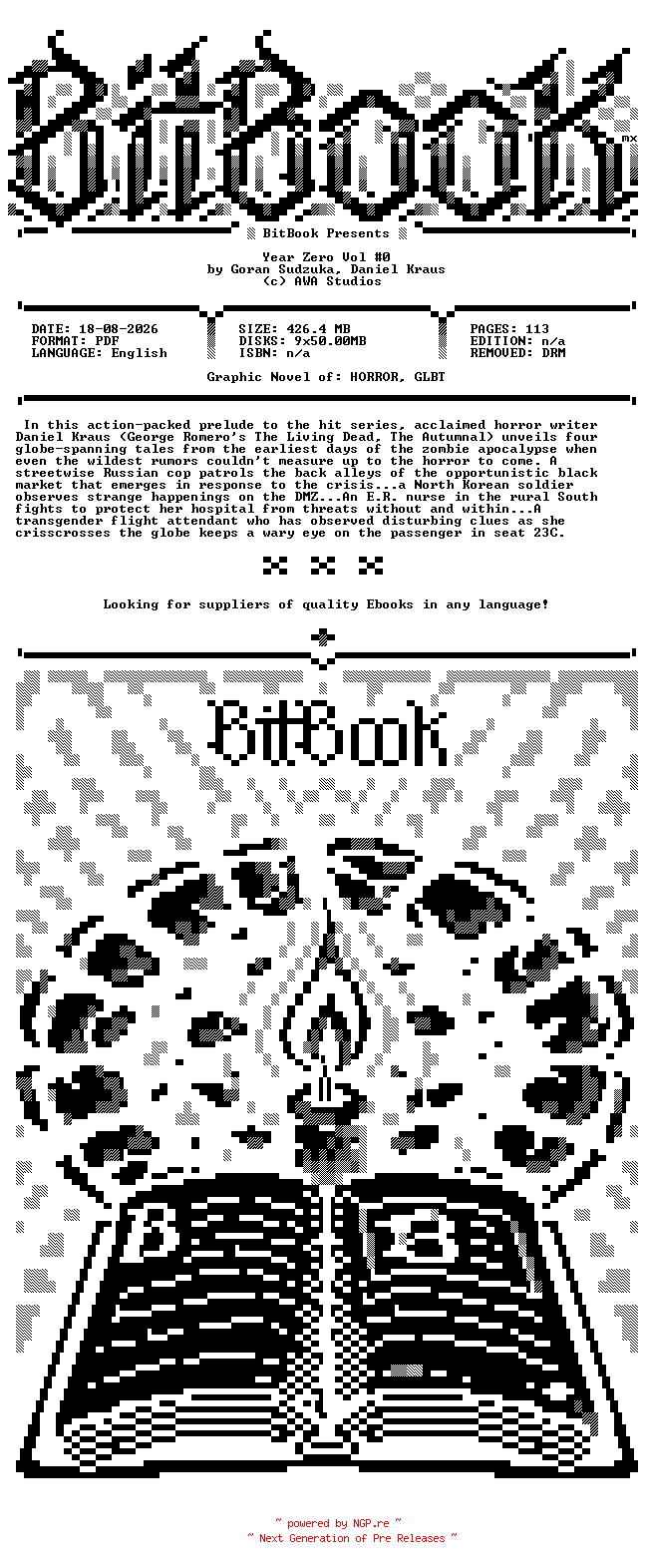 NFO for the release AWA.Studios.-.Year.Zero.Vol.0.2026.Hybrid.Comic.eBook-BitBook by BitBook