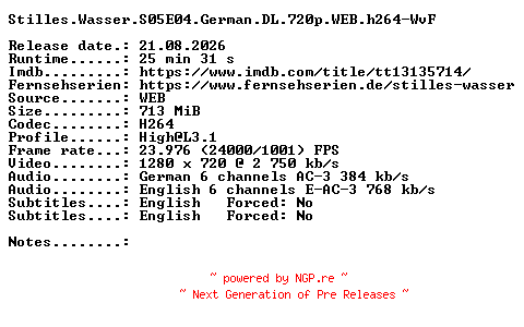 NFO for the release Stilles.Wasser.S05E04.German.DL.720p.WEB.h264-WvF by WvF
