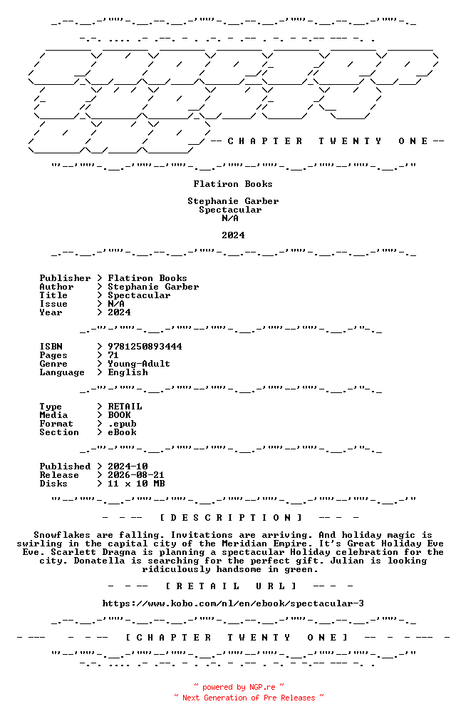 NFO for the release Stephanie.Garber.-.Spectacular.2024.RETAIL.EPUB.eBook-CTO by CTO