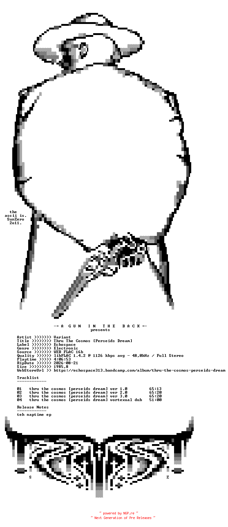 NFO for the release Variant-Thru_The_Cosmos_Perseids_Dream-16BIT-WEB-FLAC-2026-AGITB by AGITB