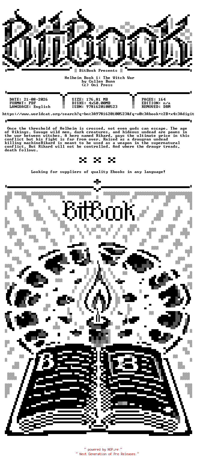 NFO for the release Oni.Press.-.Helheim.Book.1.The.Witch.War.2014.Retail.Comic.eBook-BitBook by BitBook